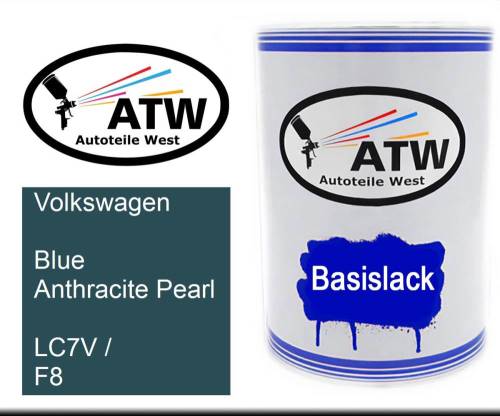 Volkswagen, Blue Anthracite Pearl, LC7V / F8: 500ml Lackdose, von ATW Autoteile West.